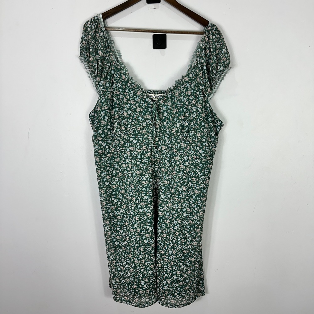 Wallflower Green Floral Mini Dress Women 3X Fairy Whimsical Cottage Romantic NWT